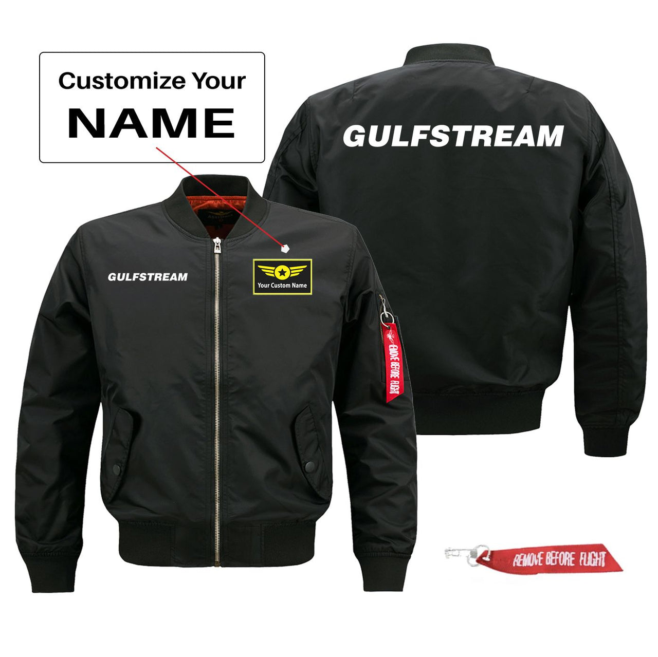 Gulfstream & Text Designed Pilot Jackets (Customizable)