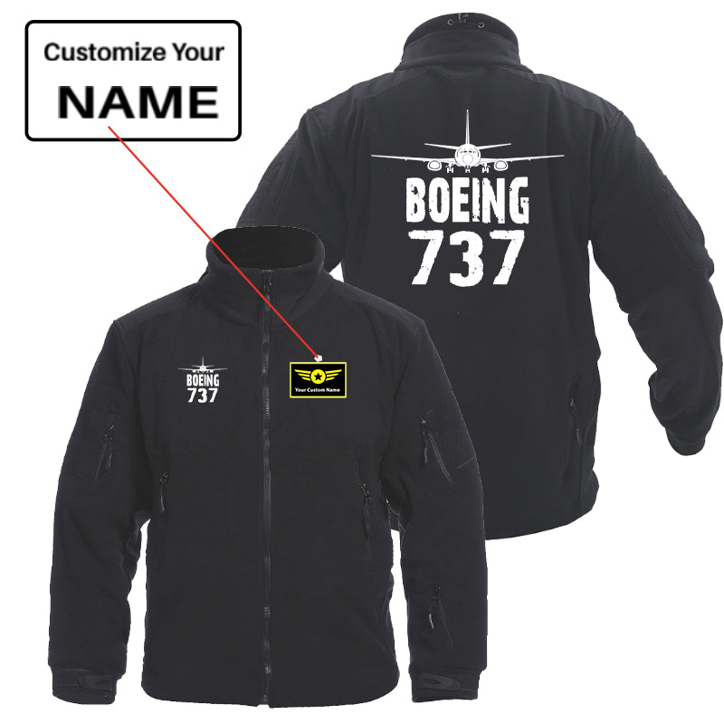 Boeing 737 & Plane Designed Fleece Military Jackets (Customizable)