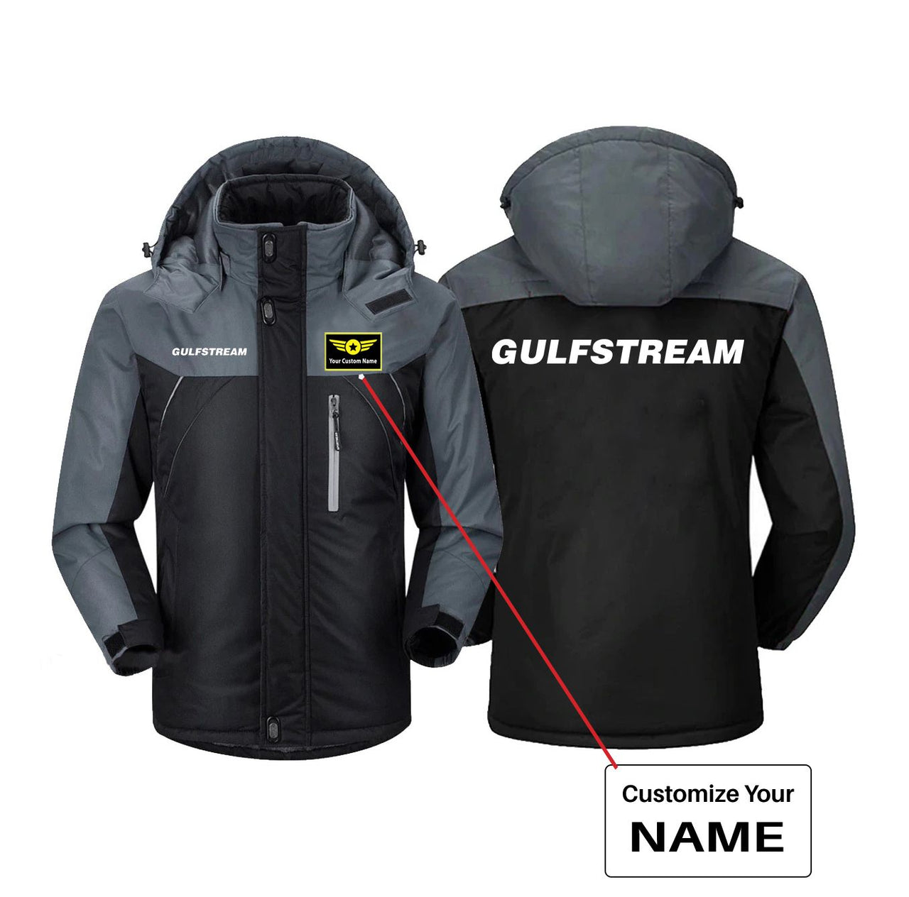 Gulfstream & Text Designed Thick Winter Jackets