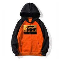 Thumbnail for Military Plane at Sunset Designed Colourful Hoodies