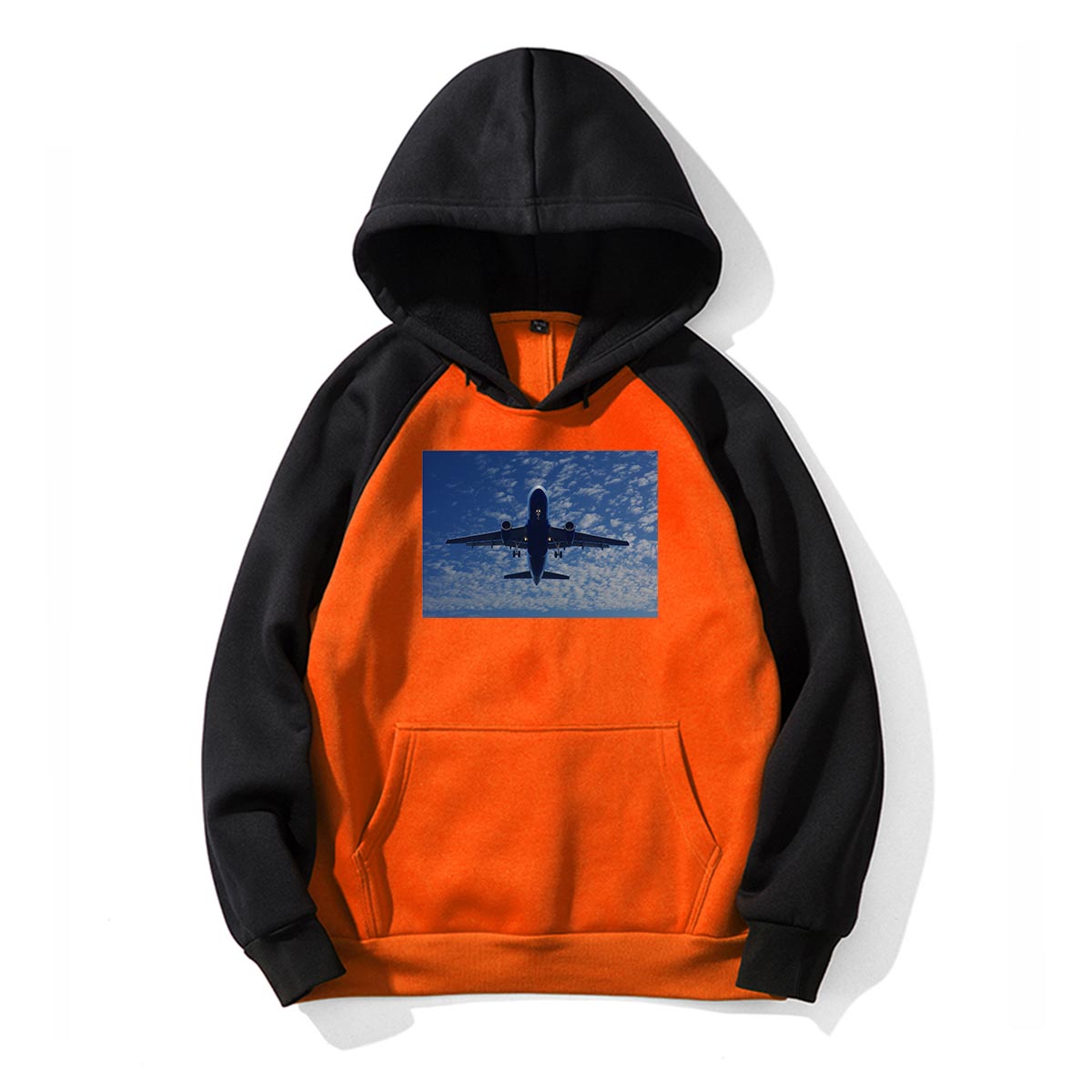 Airplane From Below Designed Colourful Hoodies