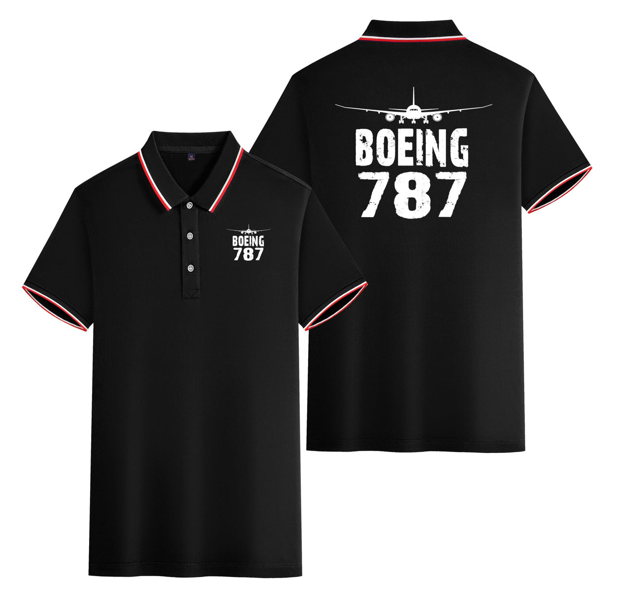 Boeing 787 & Plane Designed Stylish Polo T-Shirts (Double-Side)