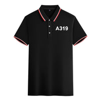 Thumbnail for A319 Flat Text Designed Stylish Polo T-Shirts