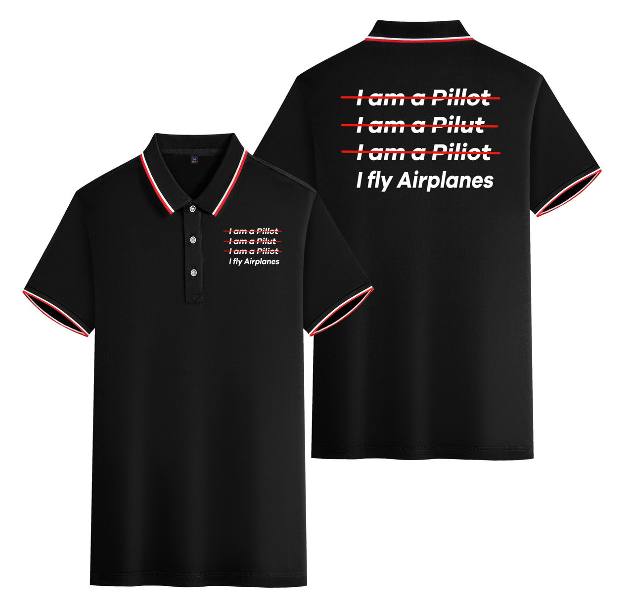 I Fly Airplanes Designed Stylish Polo T-Shirts (Double-Side)