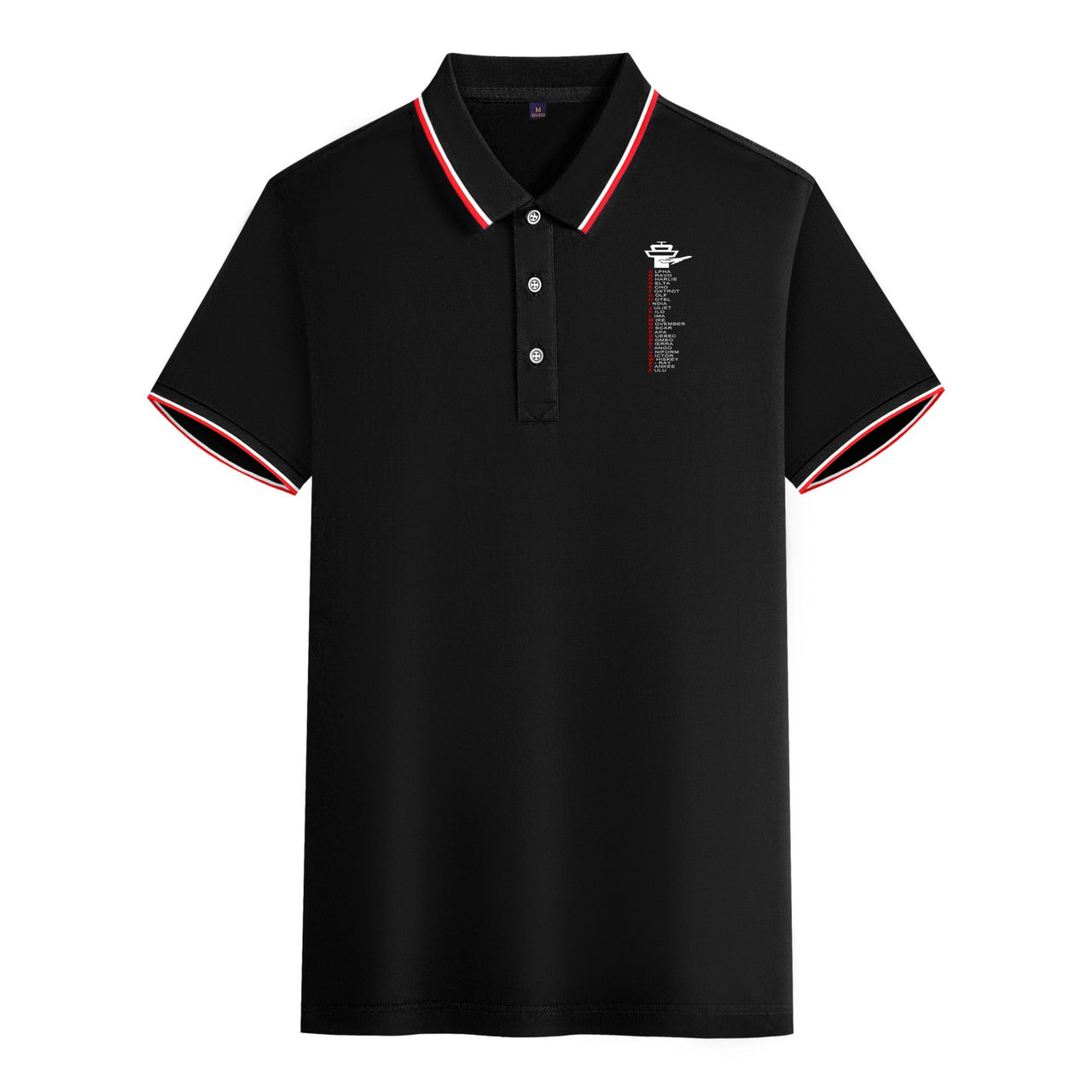 Aviation Alphabet Designed Stylish Polo T-Shirts