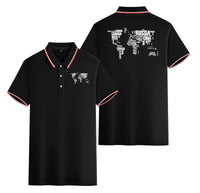 Thumbnail for World Map (Text) Designed Stylish Polo T-Shirts (Double-Side)