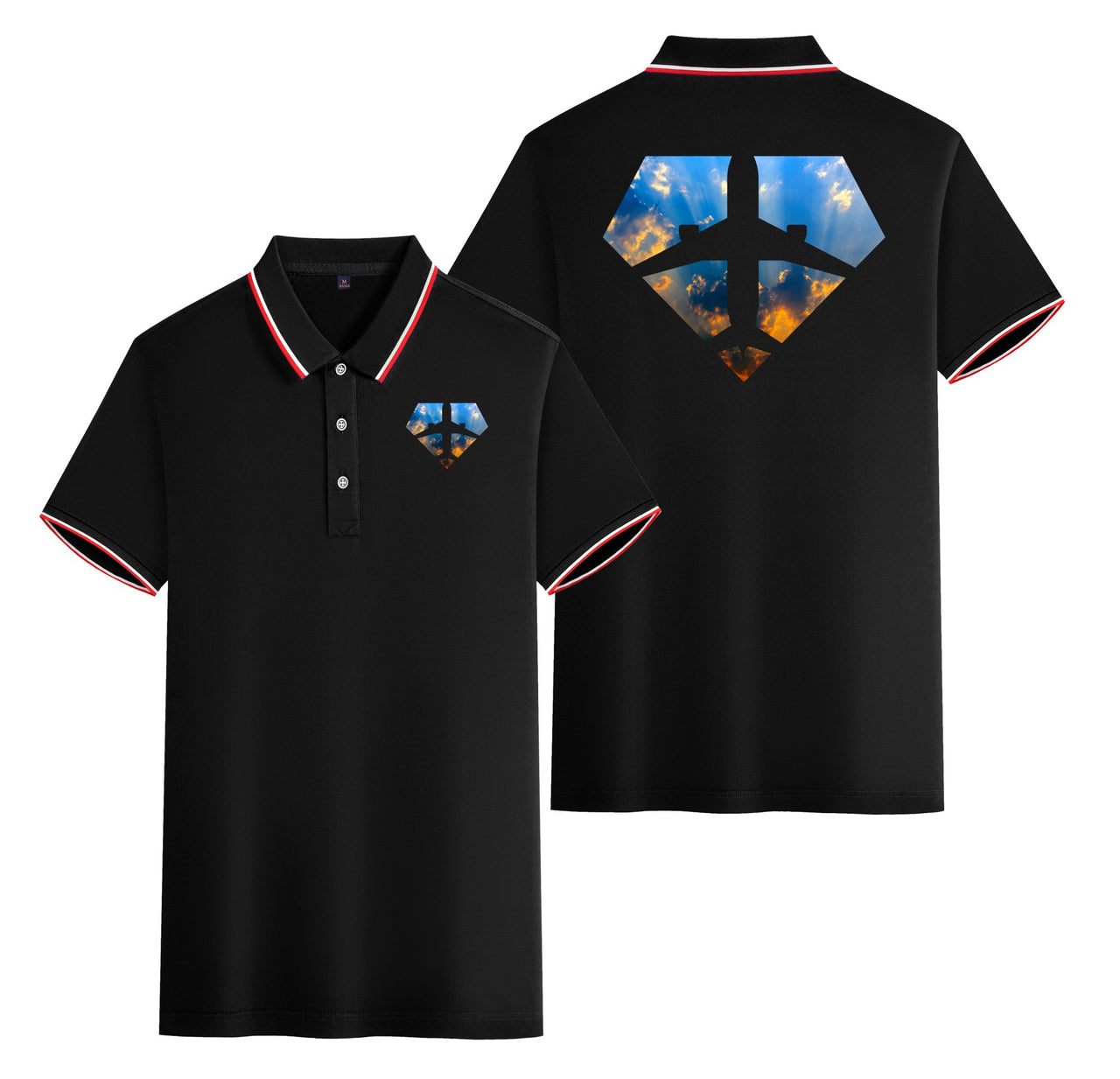 Supermen of The Skies (Sunrise) Designed Stylish Polo T-Shirts (Double-Side)
