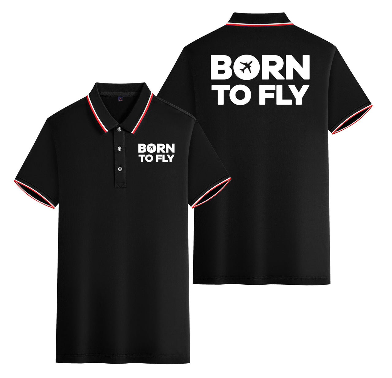 Born To Fly Special Designed Stylish Polo T-Shirts (Double-Side)