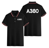 Thumbnail for A380 Flat Text Designed Stylish Polo T-Shirts (Double-Side)