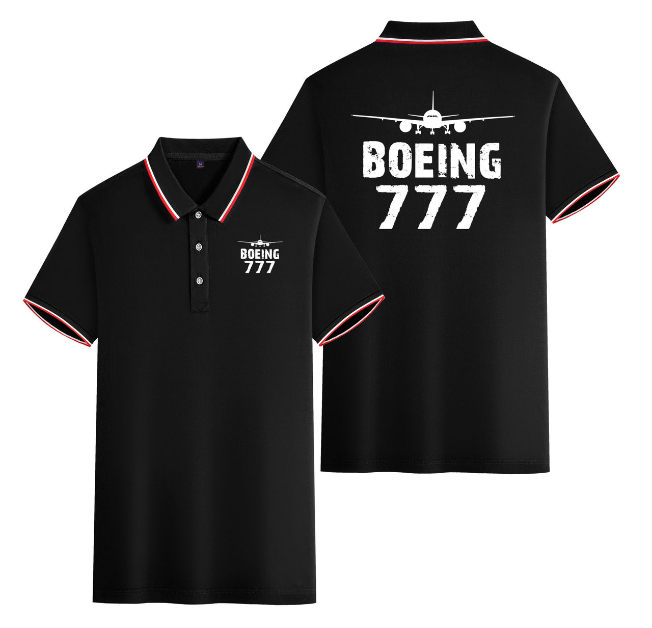 Boeing 777 & Plane Designed Stylish Polo T-Shirts (Double-Side)