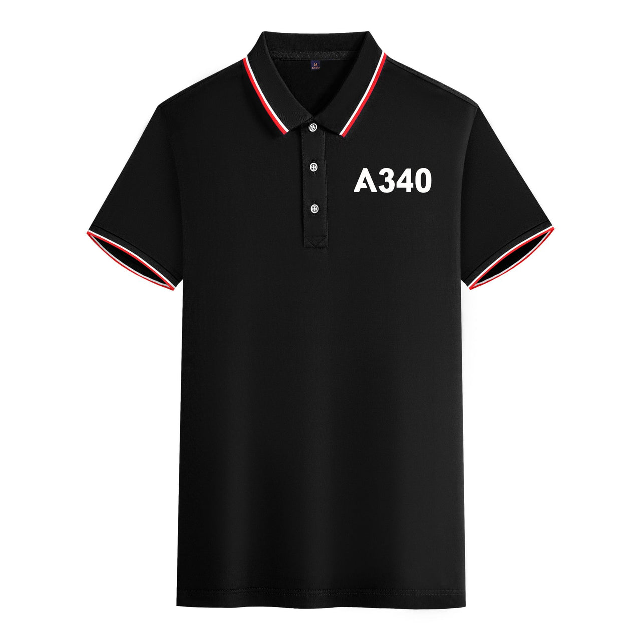 A340 Flat Text Designed Stylish Polo T-Shirts