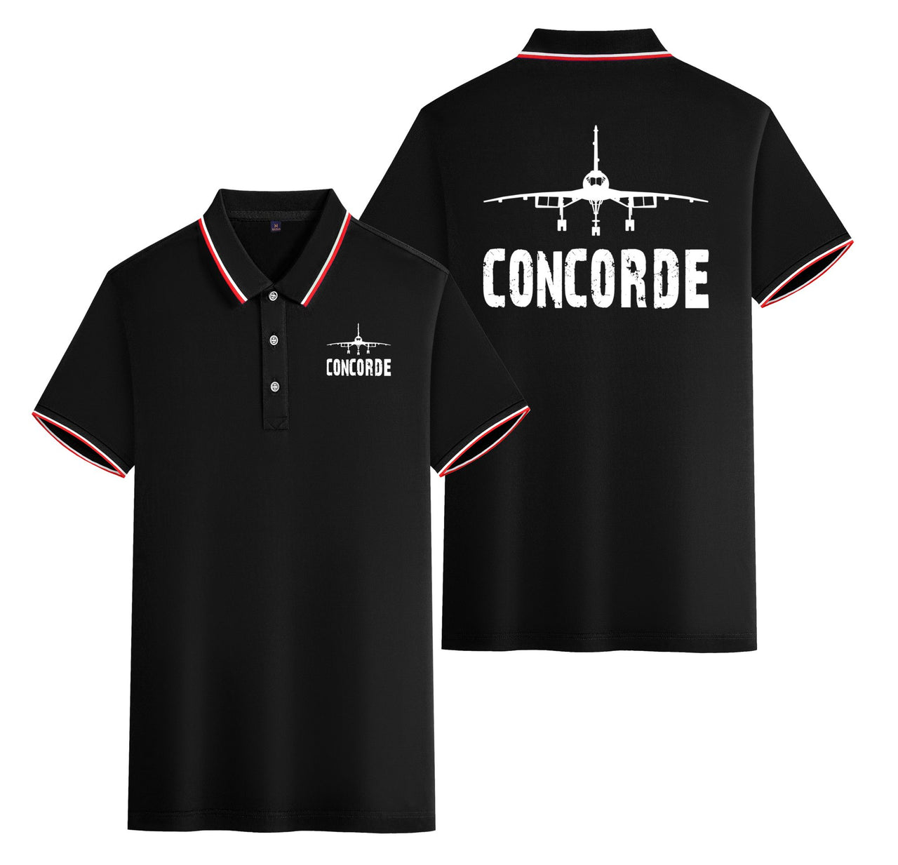 Concorde & Plane Designed Stylish Polo T-Shirts (Double-Side)