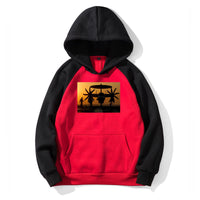 Thumbnail for Military Plane at Sunset Designed Colourful Hoodies