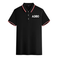 Thumbnail for A380 Flat Text Designed Stylish Polo T-Shirts
