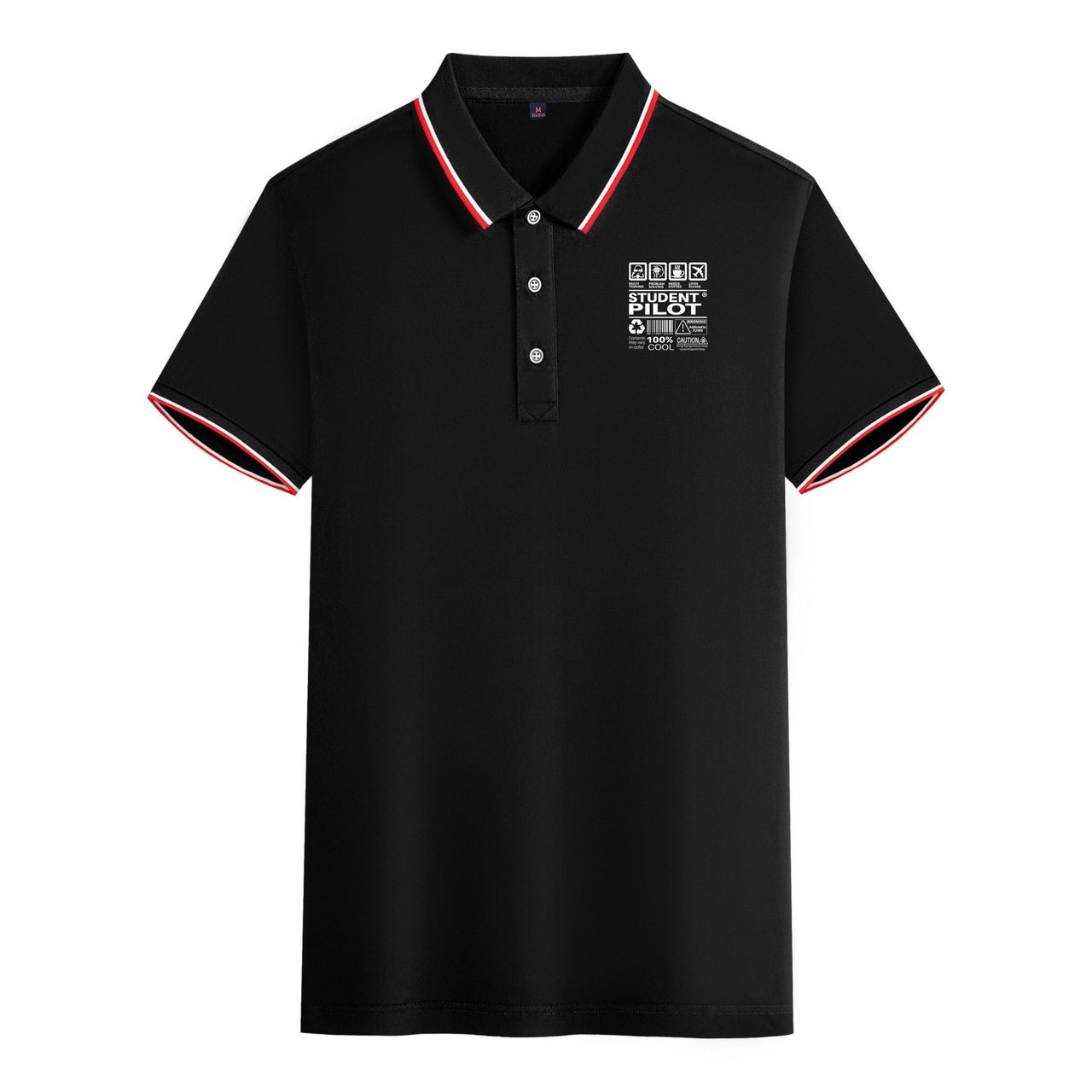 Student Pilot Label Designed Stylish Polo T-Shirts