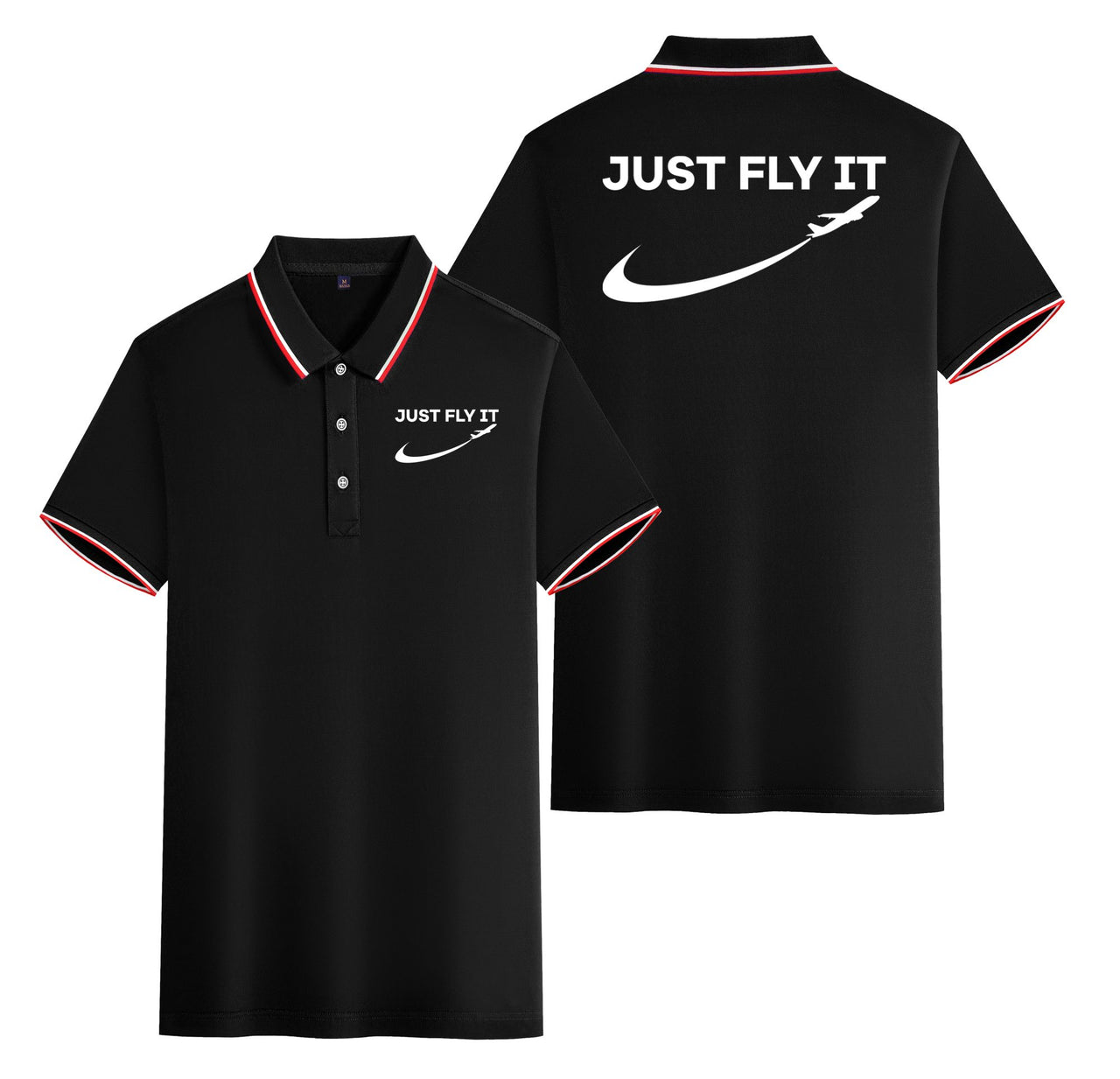 Just Fly It 2 Designed Stylish Polo T-Shirts (Double-Side)