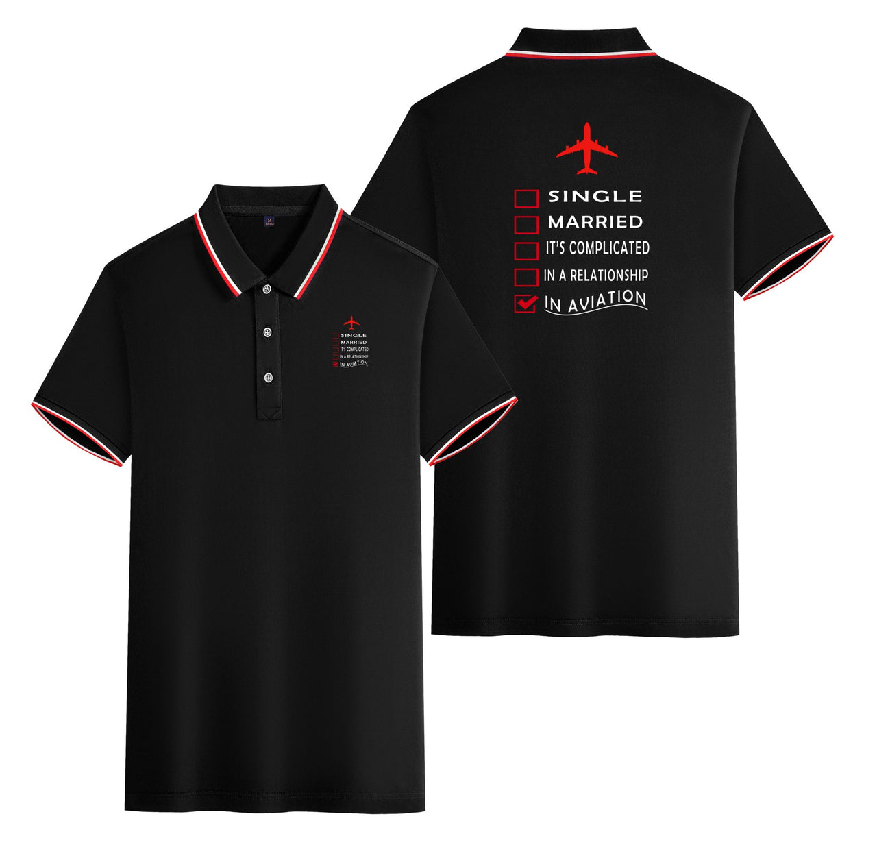 In Aviation Designed Stylish Polo T-Shirts (Double-Side)