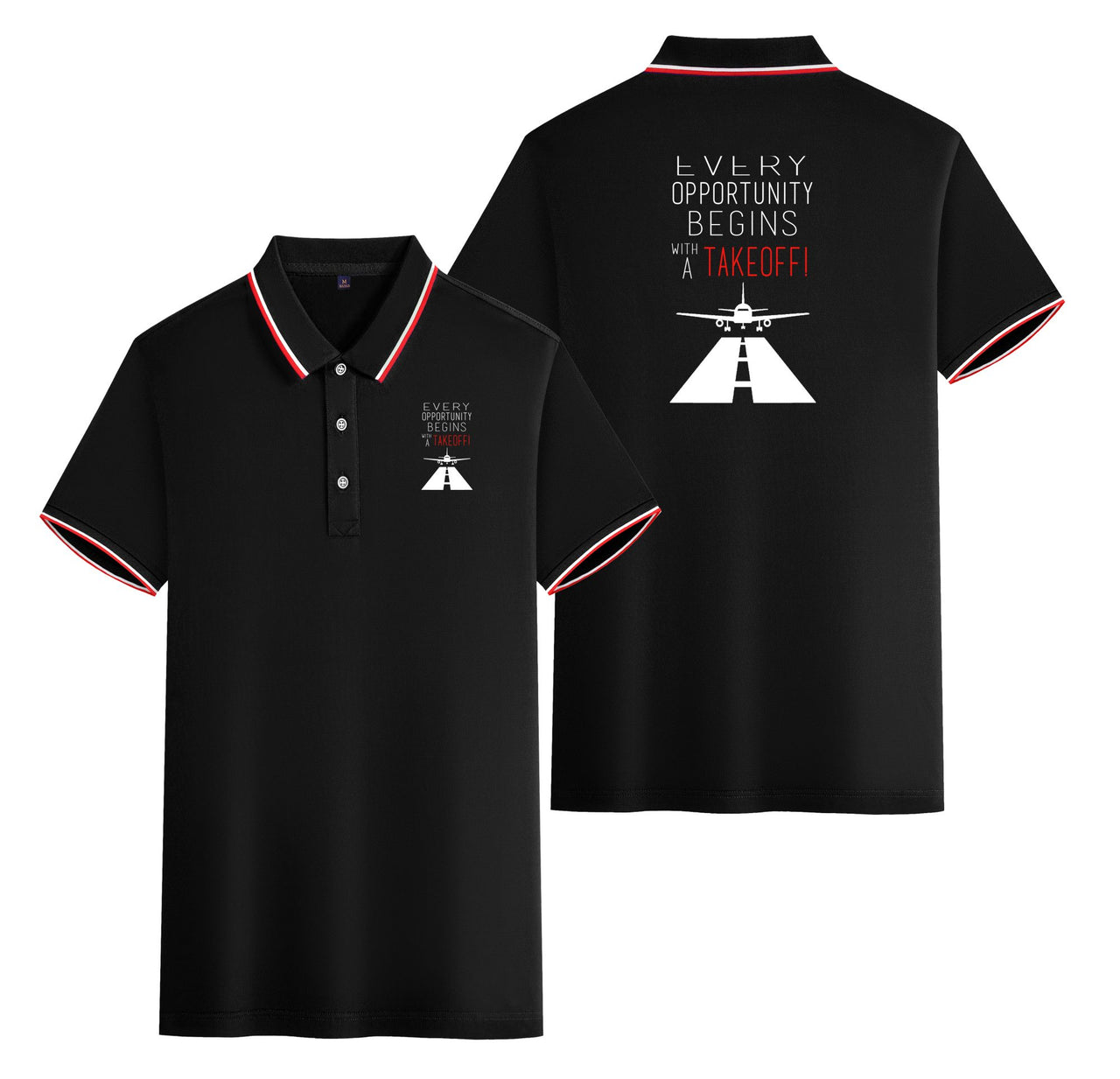 Every Opportunity Designed Stylish Polo T-Shirts (Double-Side)