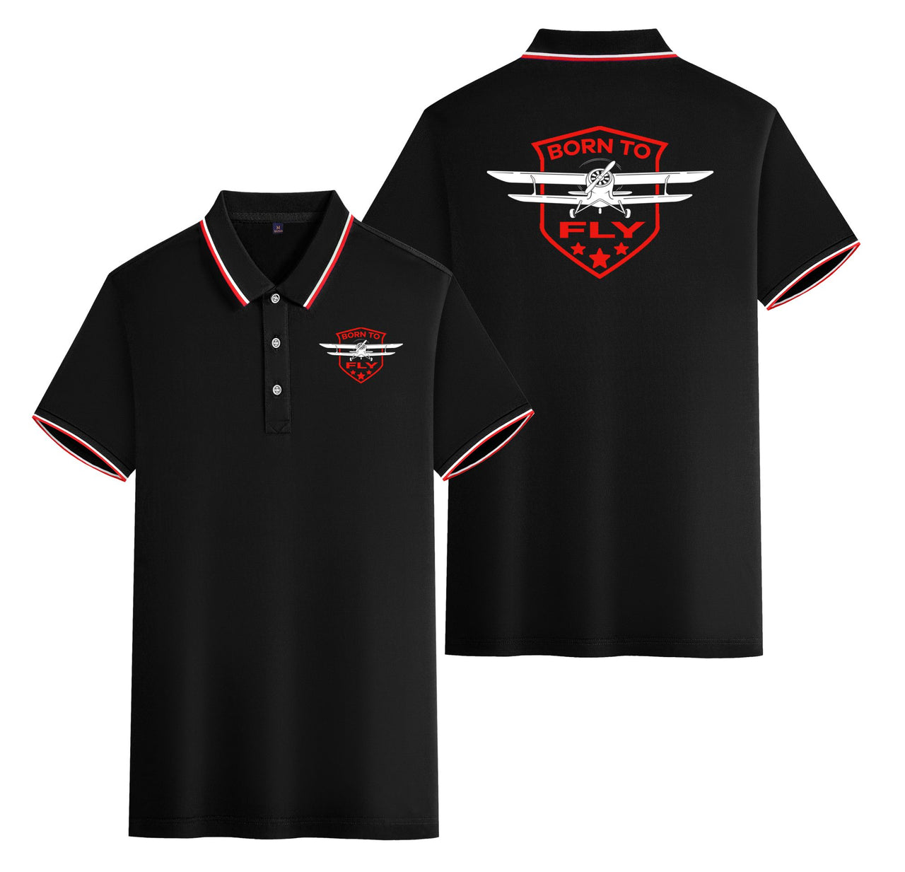 Born To Fly Designed Designed Stylish Polo T-Shirts (Double-Side)