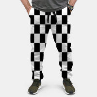 Thumbnail for Black & White Boxes Designed Sweat Pants & Trousers