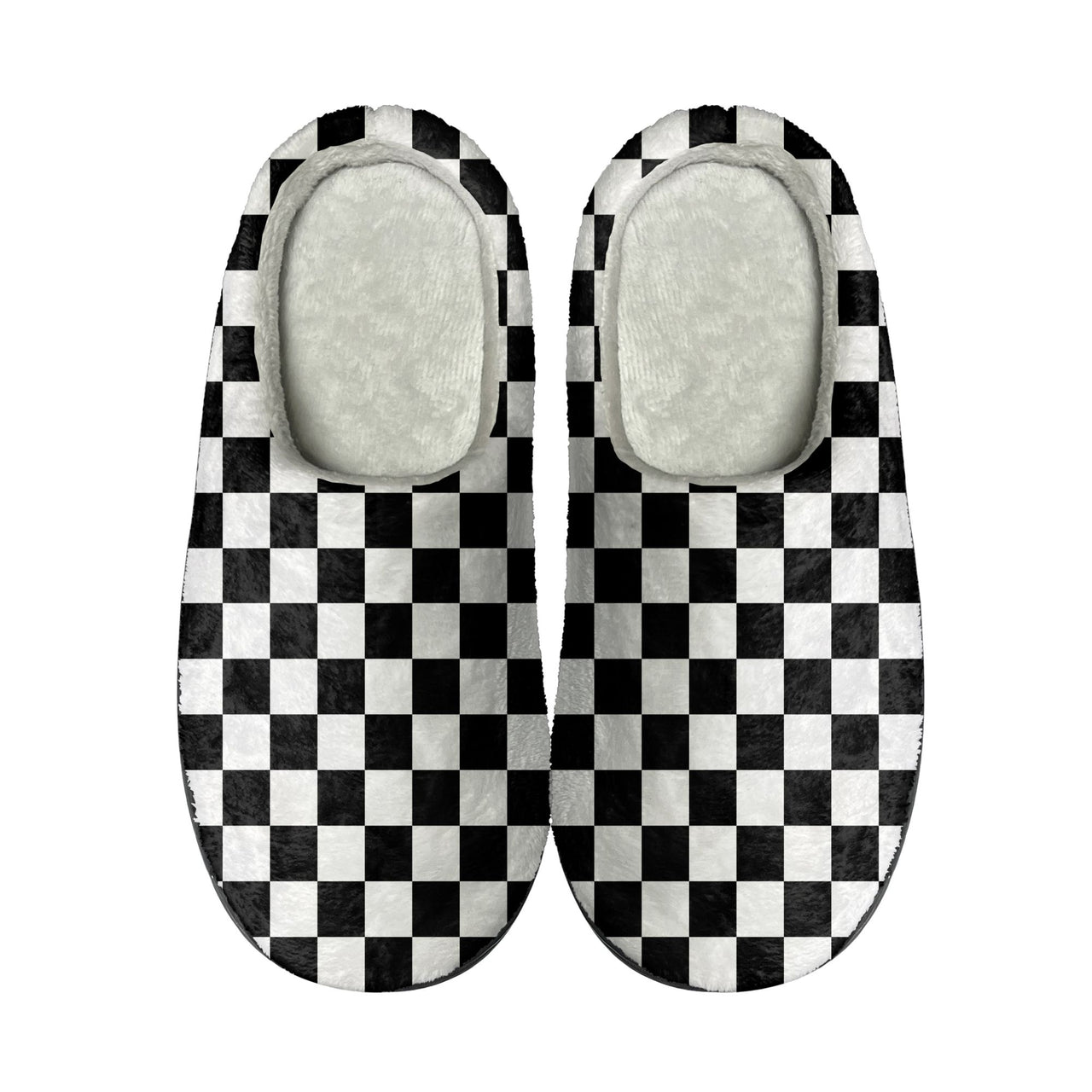 Black & White Boxes Designed Cotton Slippers