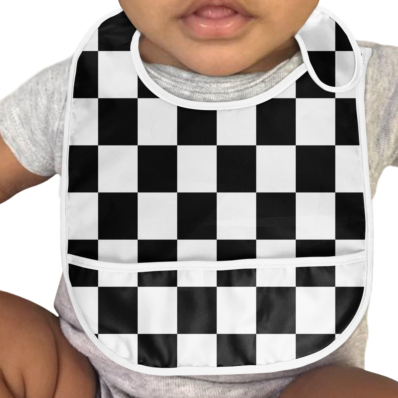 Black & White Boxes Designed Baby Bib