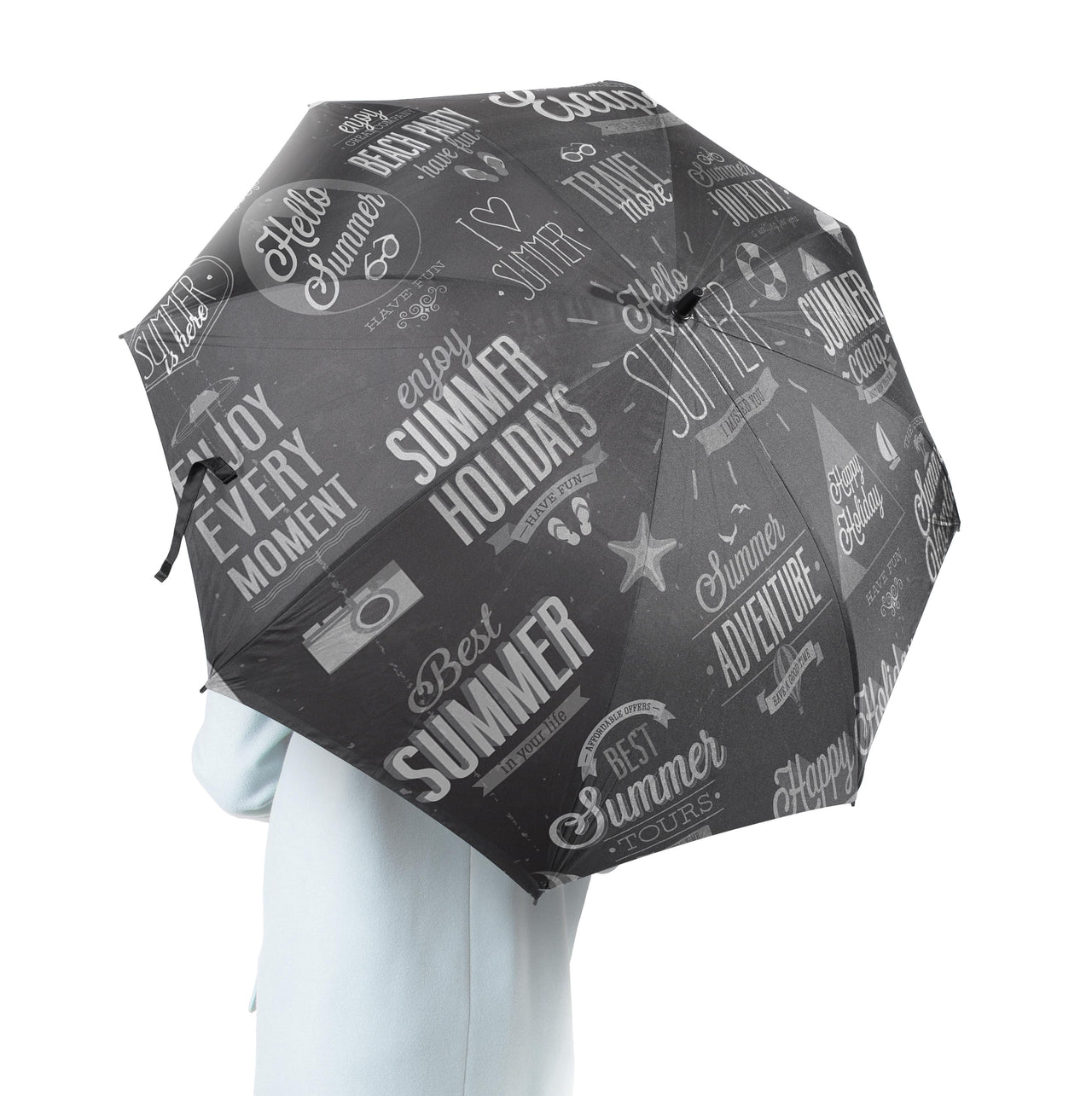 Black & White Super Travel Icons Designed Umbrella