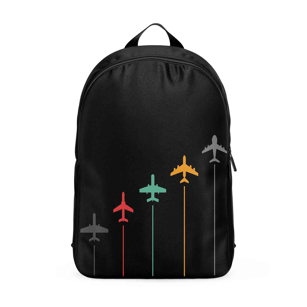 Black & White Super Travel Icons Black Designed Backpacks