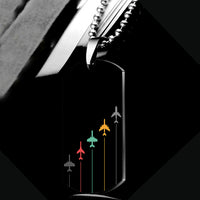 Thumbnail for Black & White Super Travel Icons Black Designed Metal Necklaces