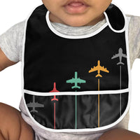 Thumbnail for Black & White Super Travel Icons Black Designed Baby Bib