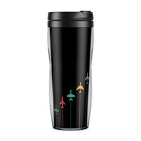 Thumbnail for Black & White Super Travel Icons Designed Travel Mugs