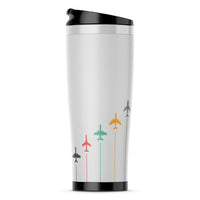 Thumbnail for Black & White Super Travel Icons Designed Travel Mugs