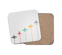 Thumbnail for Black & White Super Travel Icons Light Gray Designed Coasters