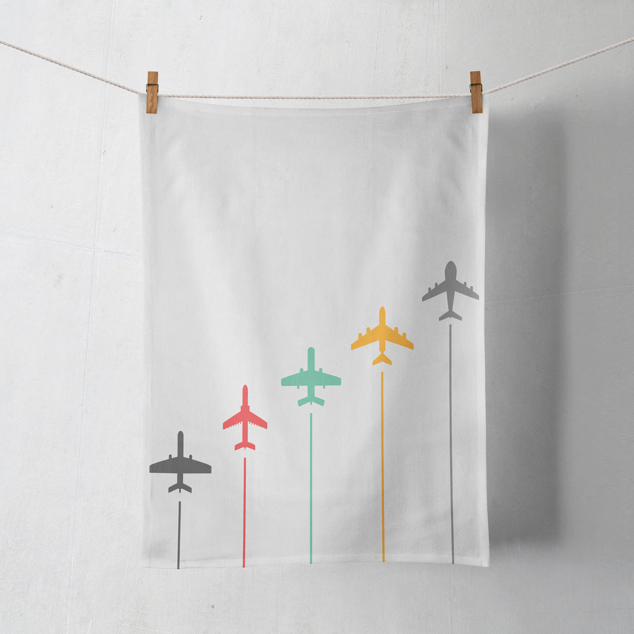Black & White Super Travel Icons Light Gray Designed Towels