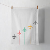 Thumbnail for Black & White Super Travel Icons Light Gray Designed Towels