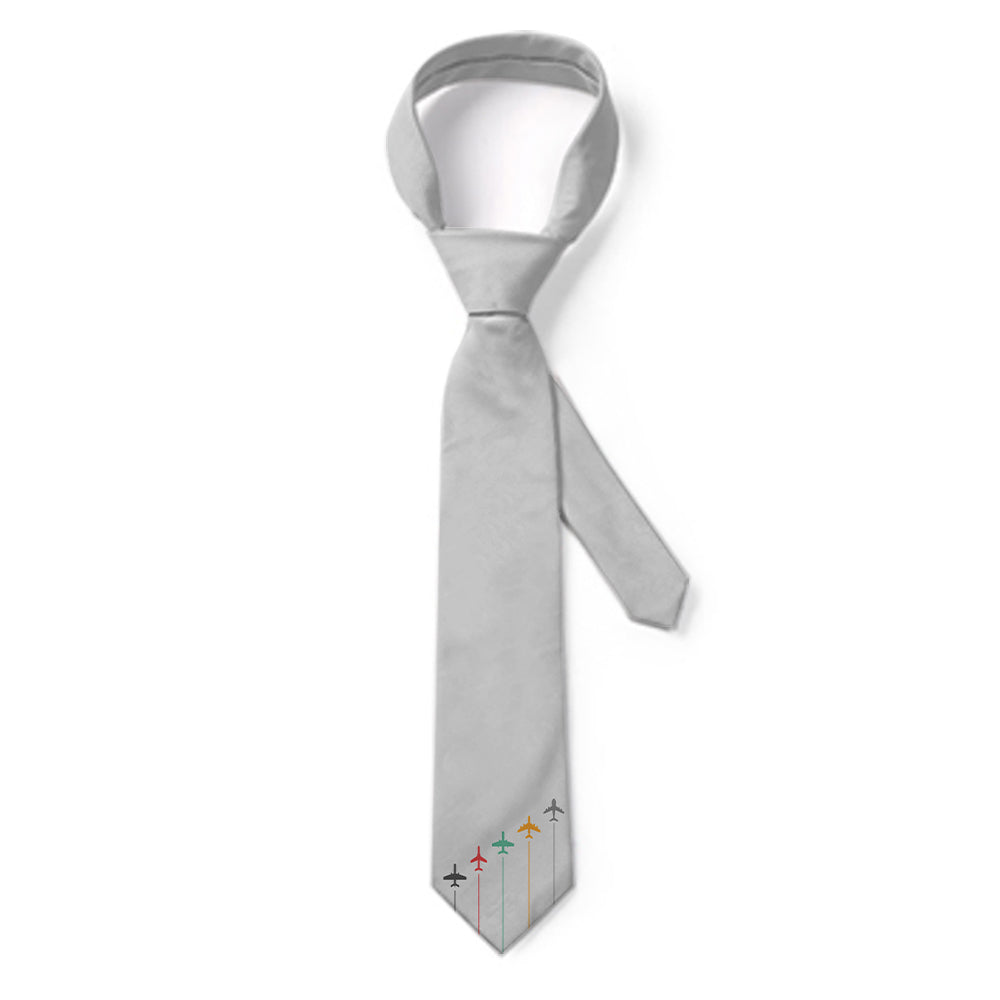 Black & White Super Travel Icons Light Gray Designed Ties