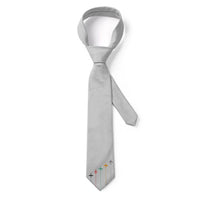 Thumbnail for Black & White Super Travel Icons Light Gray Designed Ties