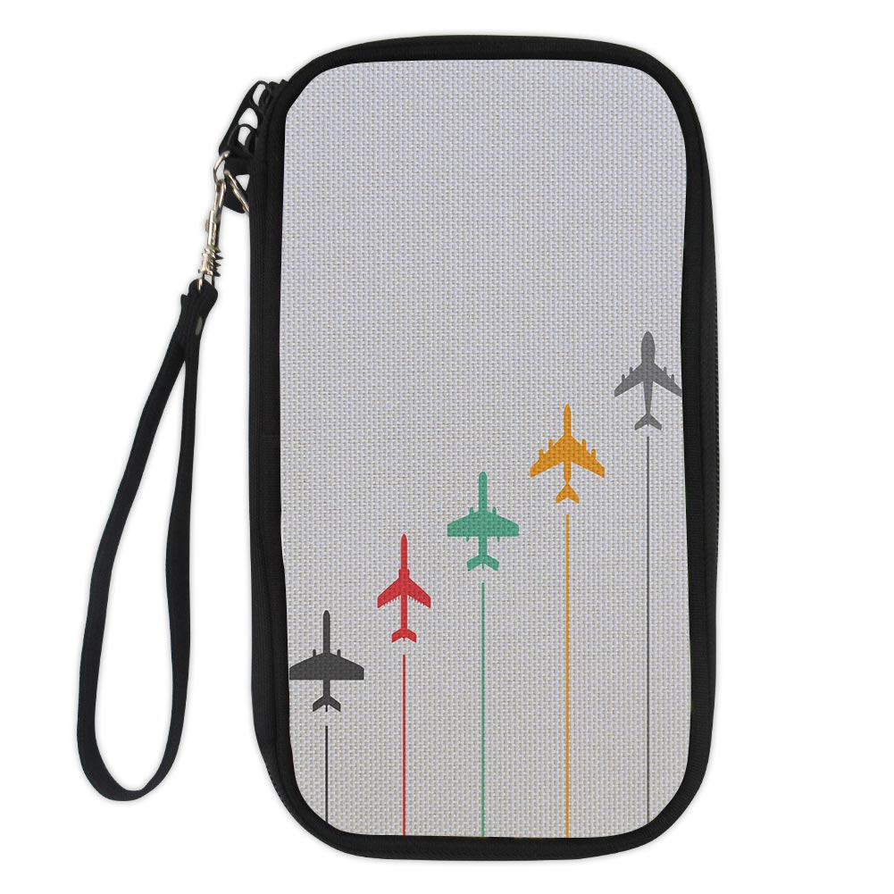 Black & White Super Travel Icons Light Gray Dreamliner Designed Travel Cases & Wallets