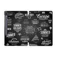 Thumbnail for Black & White Super Travel Icons Designed Samsung Tablet Cases