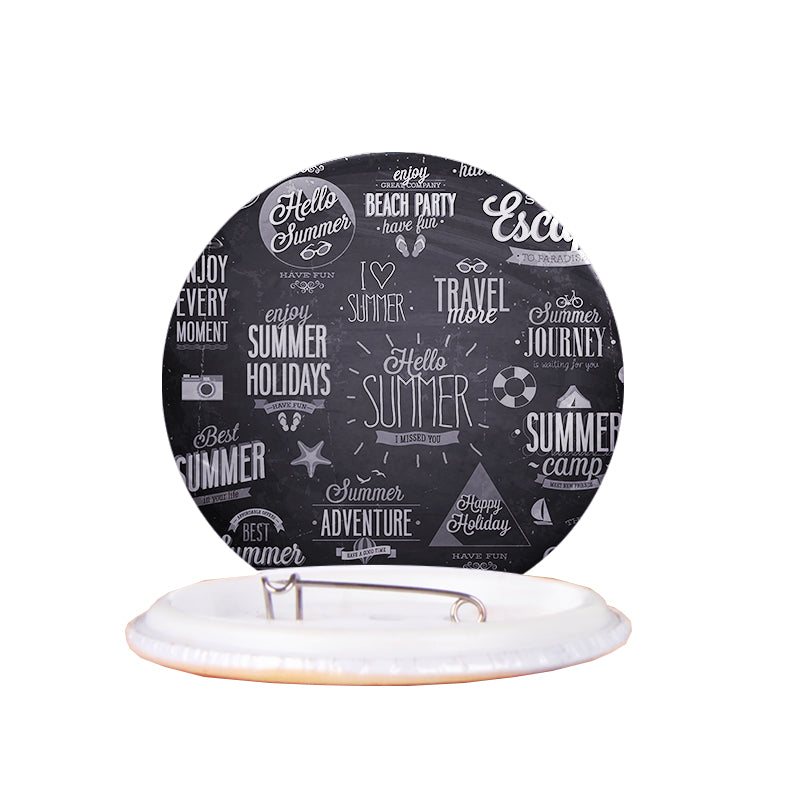 Black & White Super Travel Icons Designed Pins