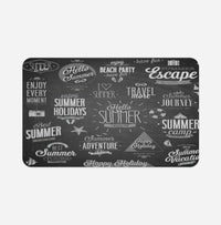 Thumbnail for Black & White Super Travel Icons Designed Bath Mats