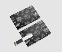 Thumbnail for Black & White Super Travel Icons Designed USB Cards