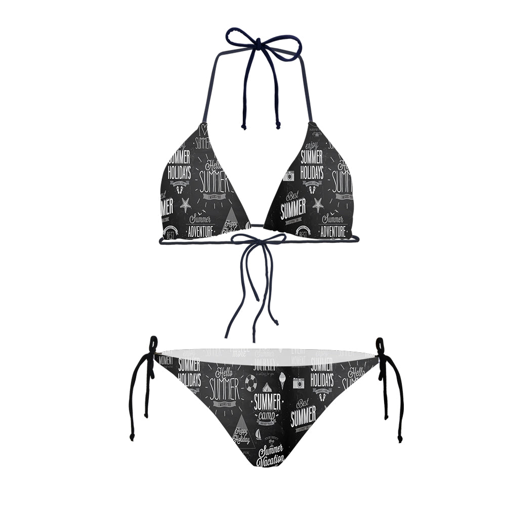 Black & White Super Travel Icons Designed Triangle Bikini