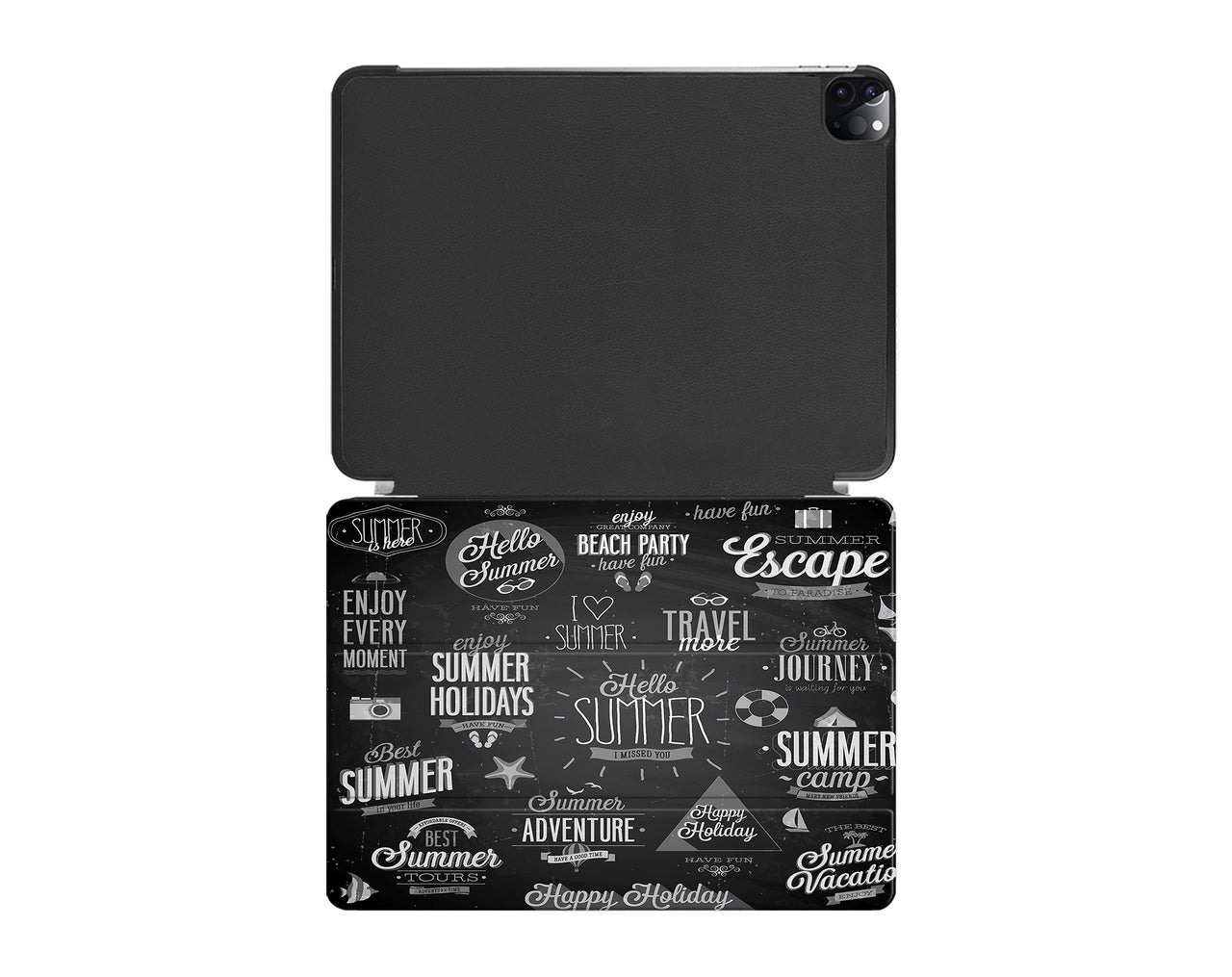 Black & White Super Travel Icons Designed iPad Cases