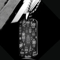 Thumbnail for Black & White Super Travel Icons Designed Metal Necklaces