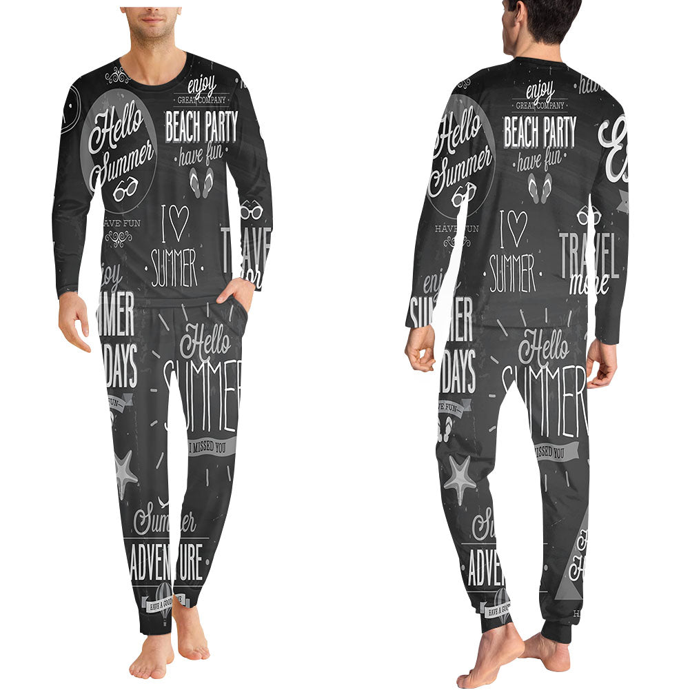 Black & White Super Travel Icons Designed Pijamas