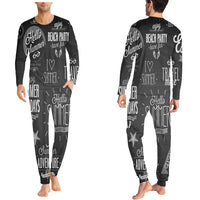Thumbnail for Black & White Super Travel Icons Designed Pijamas