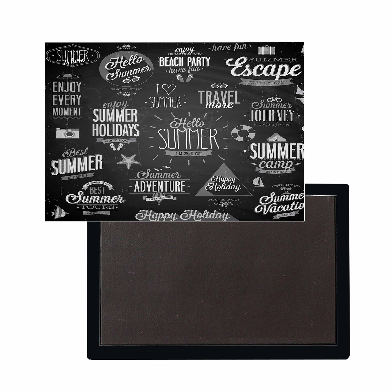 Black & White Super Travel Icons Designed Magnets