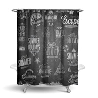 Thumbnail for Black & White Super Travel Icons Designed Shower Curtains
