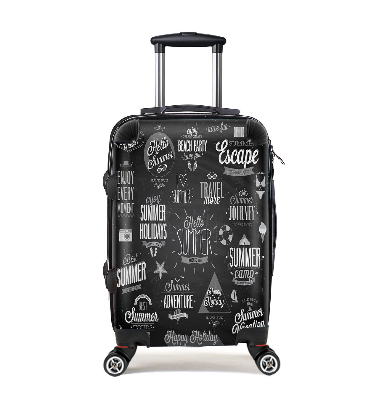 Black & White Super Travel Icons Designed Cabin Size Luggages